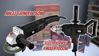 TOHO UNBOXING PART 1 ANGLE GRINDER 750W amp ELECTRIC DRILL MIXER 1000W [upl. by Arerrac]