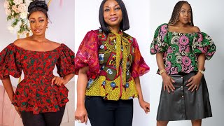 BEAUTIFUL AFRICAN ANKARA PEPLUM BLOUSES FOR ELEGANT WOMEN AFRICAN PRINTS LACESTYLES [upl. by Alleuqahs]