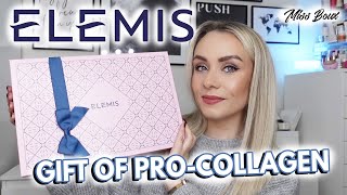 ELEMIS GIFT OF PROCOLLAGEN  QVC TSV  £5995 WORTH £247 6 PIECE ELEMIS GIFT SET  MISS BOUX [upl. by Trimble484]