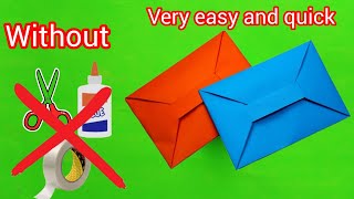 DIY  Easy origami envelope tutorial without glue Tap [upl. by Soalokcin]