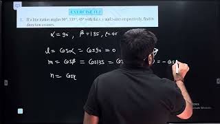 1 If a line makes angles 900 1350 450 with the x y and z – axes respectively find its [upl. by Skylar]