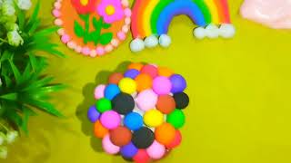 Rainbow Art With Super Clay 2024Clay Diye Jinis Banano Super Clay Craft Clay Craft diy [upl. by Salohcim]