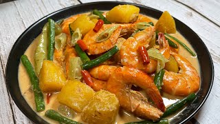 SHRIMP with SQUASH and GREEN BEANS in COCONUT MILK  GINATAANG HIPON with KALABASA at GREEN BEANS [upl. by Tonl]