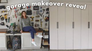 GARAGE MAKEOVER REVEAL  GARAGE TO WORKSHOP [upl. by Suirtemid]