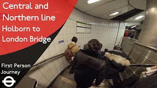 London Underground First Person Journey  Holborn to London Bridge Via Bank [upl. by Anifur]