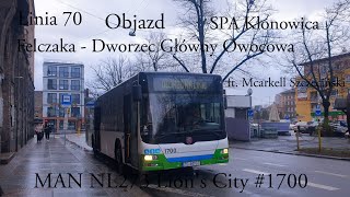 OBJAZD Linia 70 Szczecin Felczaka  Dworzec Główny Owocowa MAN NL273 Lions City 1700 ft Mcarkel [upl. by Auhel]