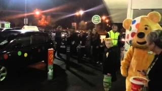 Pudsey the bear pays a visit to Asda at Donnington [upl. by Adnilak]