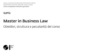 Presentazione Master of Advanced Studies SUPSI in Business Law [upl. by Soma]