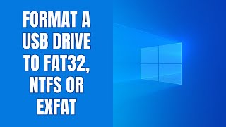 How to format a USB drive to FAT32 NTFS or exFAT on Windows 11 [upl. by Niven]