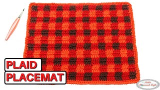 How to Crochet a Plaid Placemat [upl. by Ori]