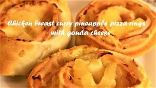 Chicken breast curry pineapple pizza rings with gouda cheese recipe [upl. by Vaden61]