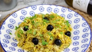 Bacalao dorado à Brás  Receta portuguesa 🐟🇵🇹 [upl. by Ellasal880]