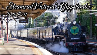 CHASING R711 TO BAIRNSDALE Steamrail Victoria’s Gippslander Tour With R711 And R761 [upl. by Mignon]