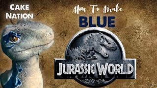 CAKE NATION How To Make A Fondant Velociraptor Blue Cake topper from Jurassic World Dinosaur Cake [upl. by Oemor282]