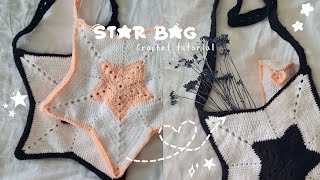 Crochet star shape bag l tutorial ✰ [upl. by Adnarb]