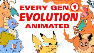 Every Gen 1 Pokemon Evolution Animated [upl. by Atilek]