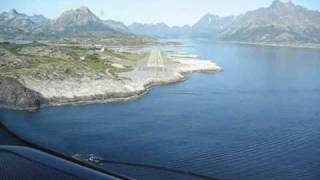 Wideroe Dash 8 cockpit view landing at Svolvær Helle [upl. by Chubb]