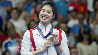 Chinas Zhang Yufei on winning womens 100m butterfly bronze at Paris 2024 Olympics｜张雨霏 [upl. by Rico]