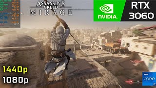 RTX 3060 Laptop  Assassins Creed Mirage 1440p  1080p [upl. by Amahs]