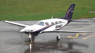 5 Blade Piper PA46T Meridian M500  Windy Landing Startup and Takeoff at Nancy Essey Airport [upl. by Swope566]