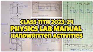 Physics Lab Manual Class 11th 202324  Handwritten Activities [upl. by Alesram346]