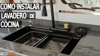 Como instalar un fregadero de cocina  Lavadero de cocina [upl. by Ahtnahc]