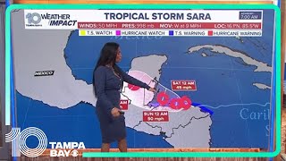 Tracking the Tropics Sara moves along Honduras coast as tropical storm [upl. by Inoj]