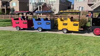 Trackless train at the 2024 fall festival at my neighborhood park [upl. by Dannica570]