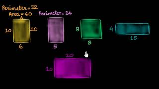 Comparing areas and perimeters of rectangles Hindi [upl. by Anaehs]