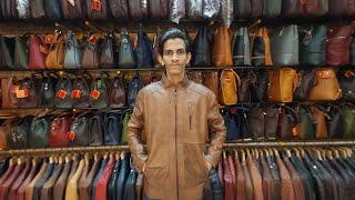 Dharavi leather market  leather jacket wallet shoe manufacturer bags belt bag jacket market [upl. by Marra]