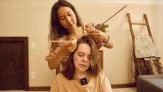 ASMR Scalp Check and Gua Sha Massage with Subscriber Sara Real Person [upl. by Thant]