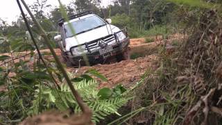 Mitsubishi Challenger Pajero Sport off road  muddy winching [upl. by Rheims]