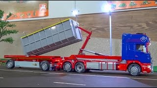 FANTASTIC RC truck in 132 scale Amazing container Scania  trailer [upl. by Primavera621]