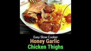 Slow Cooker Honey Garlic Chicken Thighs and Potatoes  Crock Pot Honey Garlic Recipe [upl. by Anuala602]