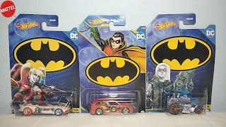 Mattel Harley Queen Robin and Mr Freeze Hot wheels cars Review [upl. by Enomyar]