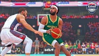 NBA 2K24 Olympics Mode  USA vs AUSTRALIA Exhibition 4th QTR Highlights [upl. by Ecirum]