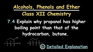 Why boiling point of propanol is higher than that of butane  class12chemistry  ncertsolution [upl. by Burtie]