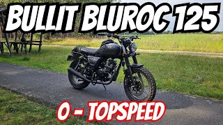 Bullit Bluroc 125 Bluroc Legend  Keeway SR 125  acceleration to top speed [upl. by Kamin671]