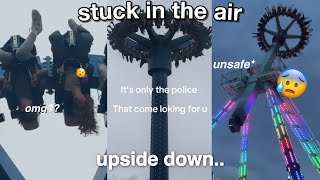 STUCK UPSIDE DOWN IN THE AIR FOR 30 MINS oaks park incident crazy [upl. by Ateinotna]