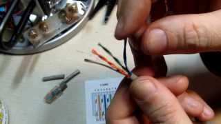 124 How to install an RJ45 connector on a CAT5 Ethernet network Patch Cable  DIY Repair [upl. by Lered525]