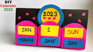 How to make a 2023 desk calendar  DIY Calendar  paper Mini calendar  paper crafts for school DIY [upl. by Dania]