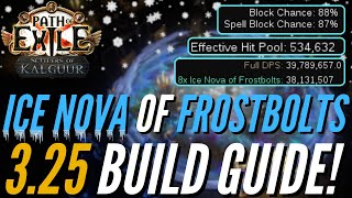 Path Of Exile  325 Ice Nova Of Frostbolts Build Guide  POB Included  Best Build Of League [upl. by Ashmead]