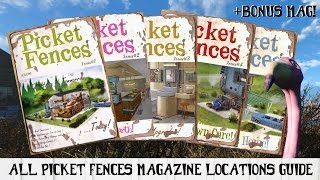 All PICKET FENCES Magazine Locations Guide for Fallout 4  Bonus Mag [upl. by Ludovika80]