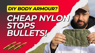 Home Made Body Armor Test  Ballistic Nylon [upl. by Noissap]