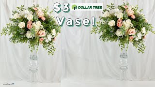 Gorgeous Tall Wedding Centerpiece with 3 Dollar Tree Vase  Dollar Tree DIY  DIY Tutorials [upl. by Karilla321]