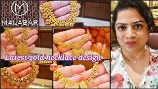 wow 😳 Malabar gold necklace designs with price  Light weight gold necklace designs with price [upl. by Camile472]