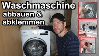 Waschmaschine abbauen amp abklemmen  Aquastop Wasseranschluss abschrauben Anleitung [upl. by Stoecker45]