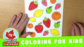 Big Fruit Little Fruit Coloring Page for Kids  Maple Leaf Learning Playhouse [upl. by Bowra201]