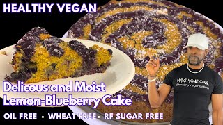 The Best Vegan Lemon Blueberry Cake RefinedSugarFree OilFree GlutenFree [upl. by Annahaj988]