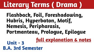 BA 3rd Semester Unit 3 Literary Terms  Drama  BA 3rd sem English literature literary terms [upl. by Zackariah611]